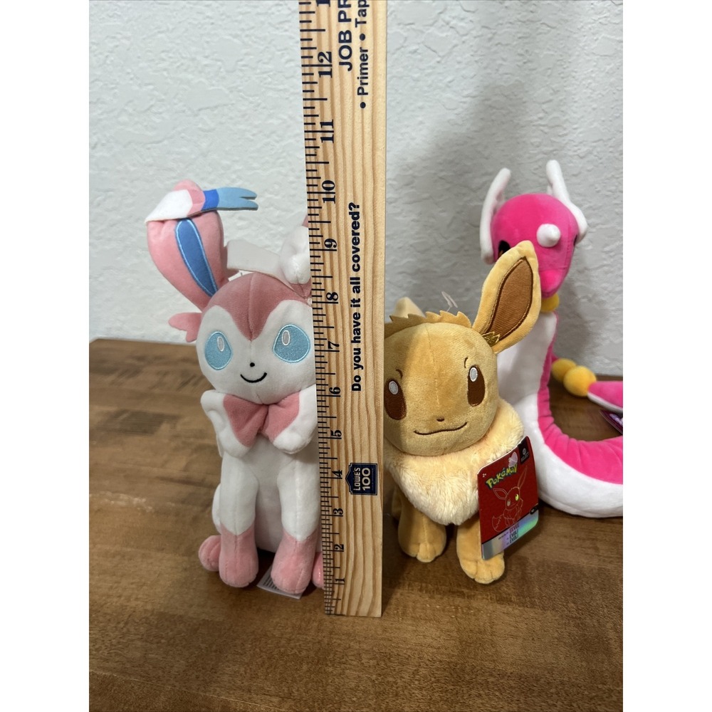Pokemon Plush Stuffed Lot Eevee, Sylveon, Ampharos & Dragonair - NEW WITH TAGS! - Picture 16 of 16